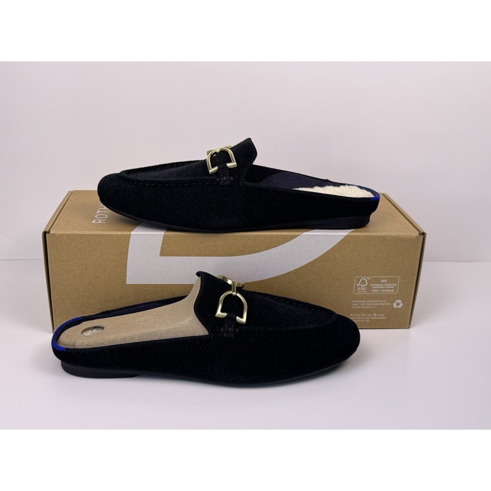 Rothy's The Revelvet Cozy‎ Bit Loafer Mule Women's Size 9.5 Black 403-001